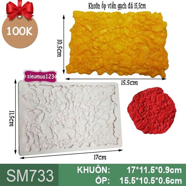 Khuôn silicon ốp viền gạch đá 15,5cm ( SM733 )