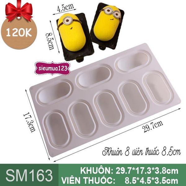 Khuôn bánh mousse : Khuôn 8 viên thuốc 8,5cm ( SM163 )