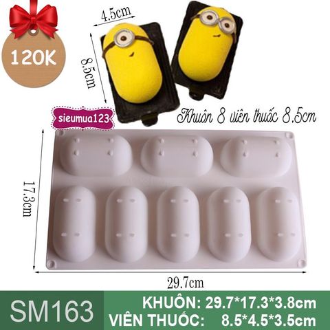 Khuôn bánh mousse : Khuôn 8 viên thuốc 8,5cm ( SM163 )