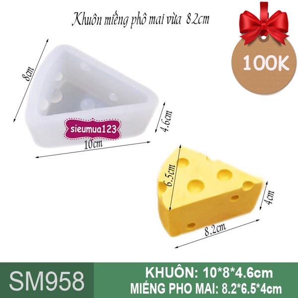 Khuôn rau câu silicon phô mai vừa 8,2cm ( SM958 ) sale