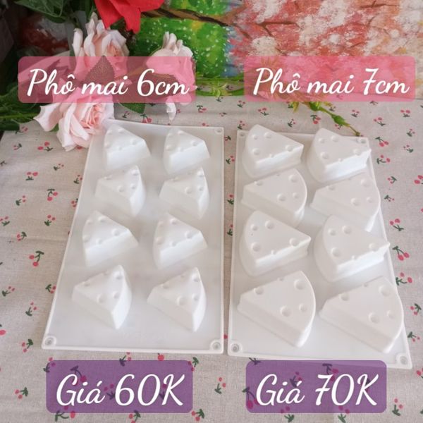 Khuôn silicon 8 miếng phô mai to 7cm ( SM1888 ) mẫu 2024 ( CÒN 4 CÁI )