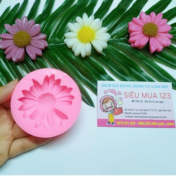 Khuôn silicon làm rau câu hoa cúc họa mi khuyết cánh 5,7cm ( SM1340 )