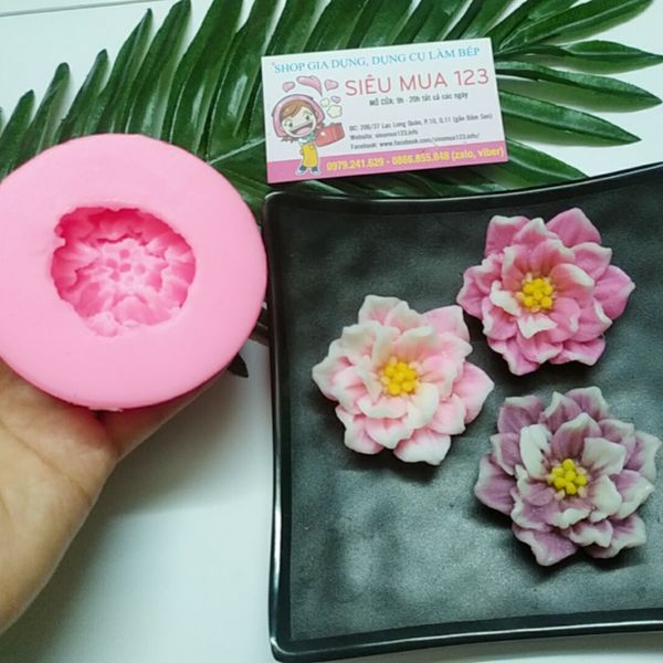 Khuôn silicon hoa cúc thược dược Mexico cánh nhọn 6cm ( SM1338 )