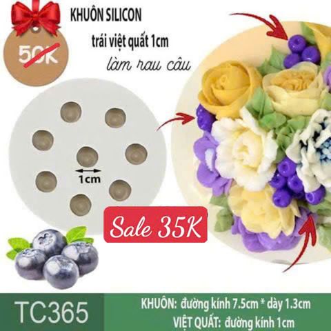 Khuôn silicon làm rau câu trái việt quất 1cm ( TC365 )