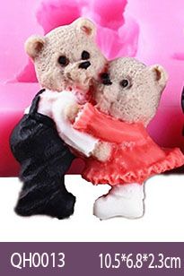 Khuôn rau câu silicon 4d : Khuôn Con Gấu Đôi ( QH0013 )