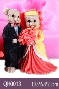 Khuôn rau câu silicon 4d : Khuôn Con Gấu Đôi ( QH0013 )