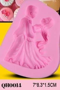 Silicon fondant cô dâu chú rể ngang 5cm ( QH0014 )