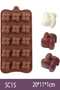 Khuôn làm socola silicon : Khuôn 15 Nút Thắt ( SC15 )