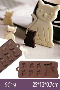 Khuôn làm socola silicon : Khuôn 7 Chú Mèo Lớn Nhỏ ( SC19 )