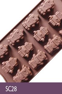 Khuôn làm socola silicon : Khuôn 12 Robot ( SC28 )