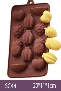 Khuôn làm socola silicon : Khuôn 11 Trái Táo Chuối Thơm ( SC44 )