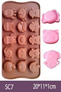Khuôn làm socola silicon : Khuôn 15 Hươu Gấu Voi ( SC7 )
