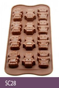 Khuôn làm socola silicon : Khuôn 12 Robot ( SC28 )