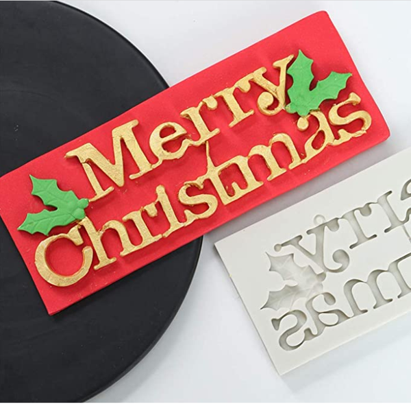 Khuôn silicon chữ Merry Christmas 19cm ( TC233 )