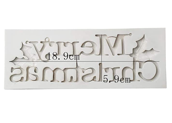 Khuôn silicon chữ Merry Christmas 19cm ( TC233 )