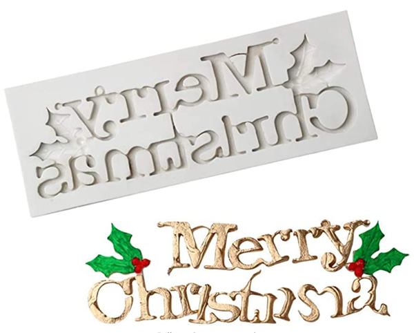 Khuôn silicon chữ Merry Christmas 19cm ( TC233 )