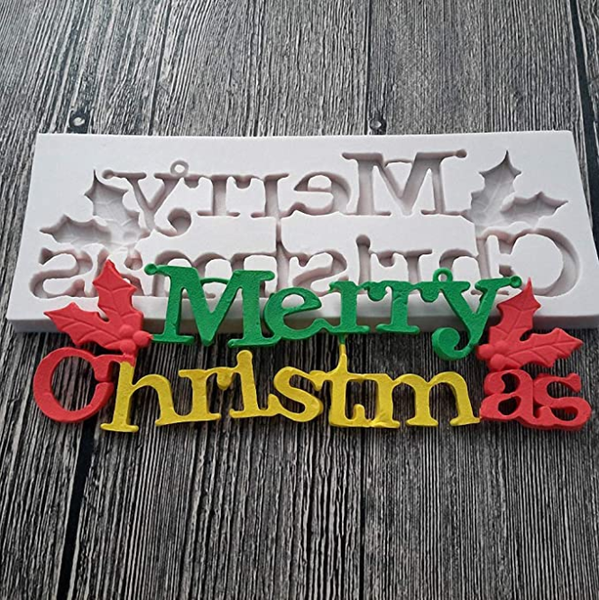 Khuôn silicon chữ Merry Christmas 19cm ( TC233 )