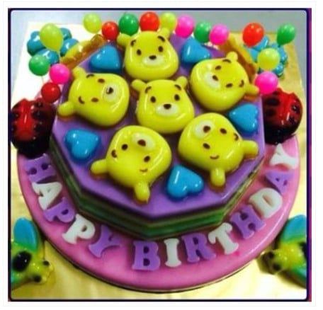 Khuôn silicon 4 Mặt Gấu Pooh 6cm ( TC393 ) SALE OFF