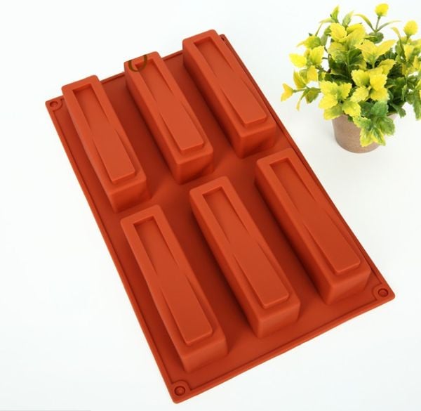 Khuôn nướng bánh silicon : Khuôn 6 thỏi chữ nhật bập bênh dài ( SM214 )