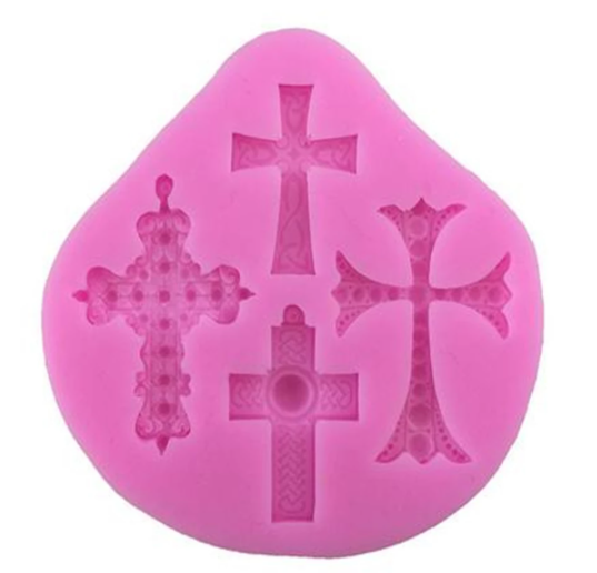 Khuôn silicon 4 cây thánh giá 3cm - 4,5cm ( SE101 )