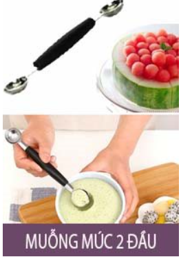 1 Muỗng múc trái cây inox 2 đầu dài 18cm ( SM1522 )