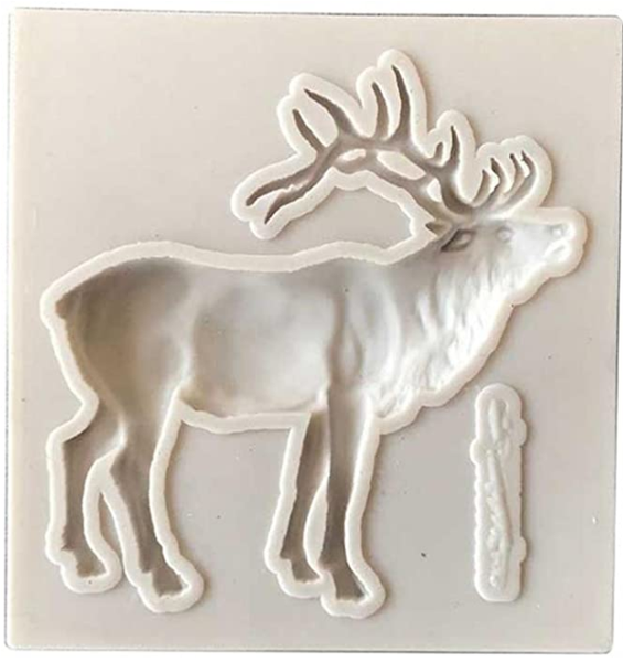 Khuôn silicon con tuần lộc sừng dài 6,5cm ( SE550 )