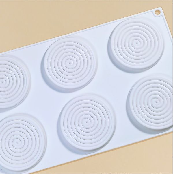 Khuôn silicon làm bánh mousse 6 vòng tròn xoắn 7,3cm ( SM162 )