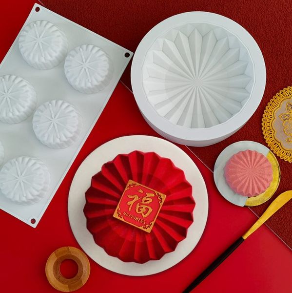 Khuôn silicon làm bánh mousse 6 hình tròn kim cương 7cm  ( SM1761 ) còn 2 cái