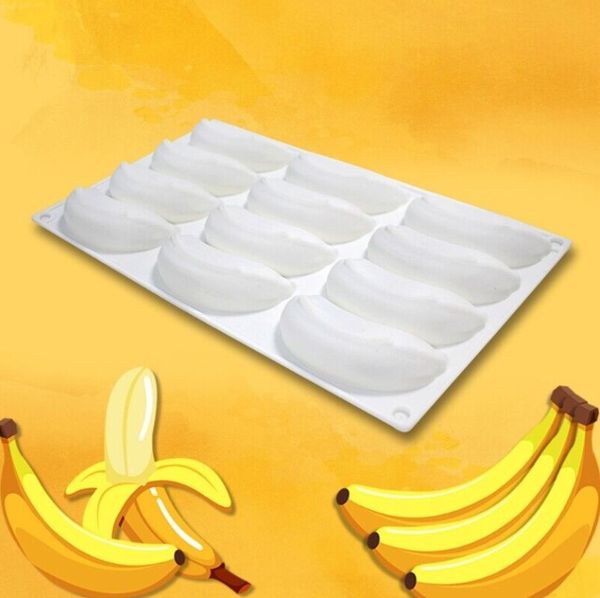 Khuôn silicon làm bánh mousse 12 trái chuối 9cm*4cm ( SM1760 ) còn 1 cái