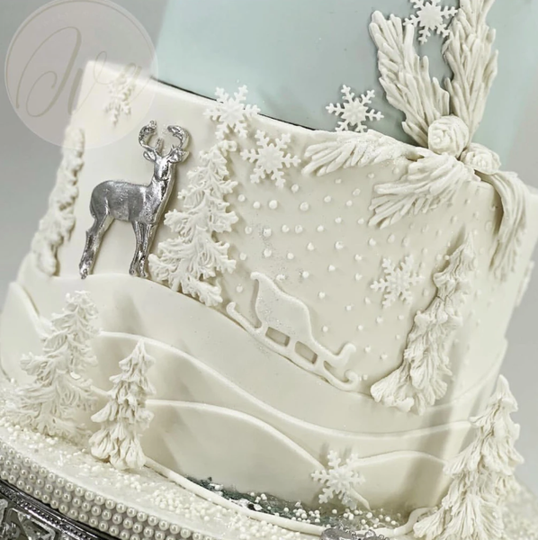 Khuôn silicon con tuần lộc cây thông băng đá hoa tuyết Noel 6cm ( TC039 )
