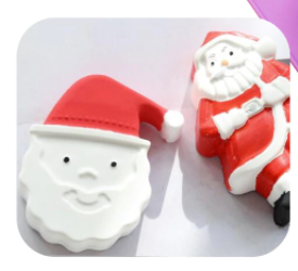 Khuôn silicon 6 ông già Noel và người tuyết to 7,5cm - 9cm ( CN306 )