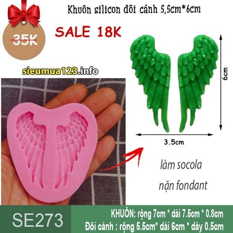 Khuôn silicon đôi cánh 5,5cm*6cm ( SE273 )