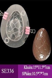 Khuôn nhựa mica hình quả trứng có vân dài 10,5cm làm socola ( SE336 ) CÒN 3 CÁI