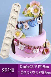 Khuôn rau câu silicon 4d : Khuôn áo quần em bé sơ sinh ( SE340 ) sm1444