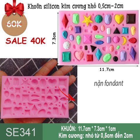 Khuôn silicon kim cương đá quý đủ loại nhỏ 0,5cm-2cm ( SE341 )
