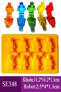 Khuôn silicon 8 robot lego 4cm ( SE348 ) còn 3 cái