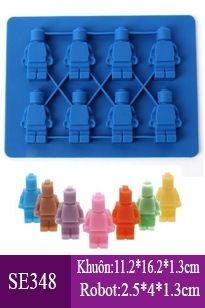 Khuôn silicon 8 robot lego 4cm ( SE348 ) còn 3 cái
