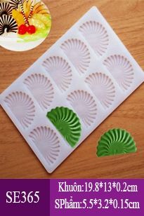 Khuôn silicon socola mỏng 10 rẽ quạt 5,5cm ( SE365 )