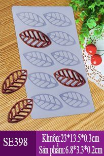 Khuôn silicon socola mỏng 10 lá dài 6,8cm ( SE398 )