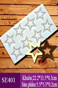 Khuôn silicon làm socola 8 ngôi sao size 5,5cm ( SE401 )