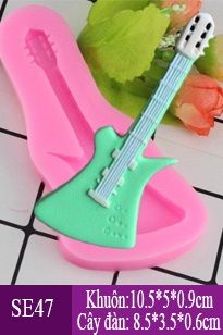 Khuôn rau câu silicon 4d : Khuôn cây đàn nhỏ ( SE47 )