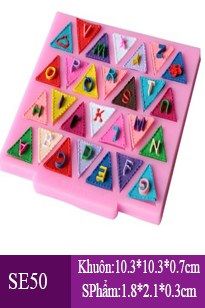 Silicon Fondant 28 ô tam giác chữ cái ( SE50 )