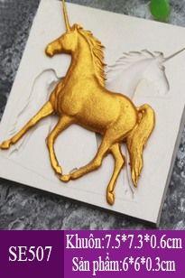 Silicon Fondant ngựa 1 sừng Unicorn 6cm ( SE507 )