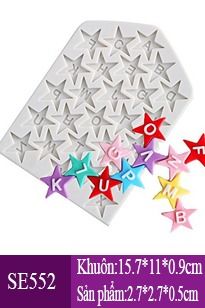 Khuôn silicon 4d : Khuôn chữ cái hình ngôi sao ( SE552 )