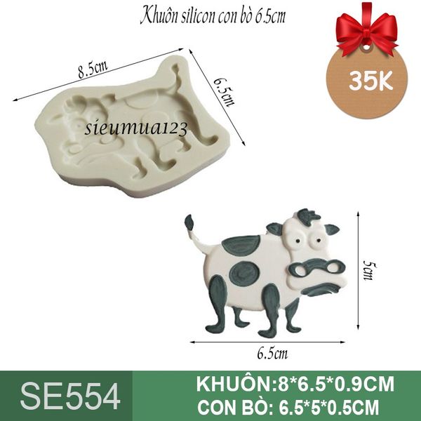 Khuôn silicon con bò 6,5cm ( SE554 )