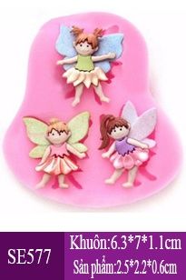 Silicon Fondant 3 tiên bướm 2cm ( SE577 )