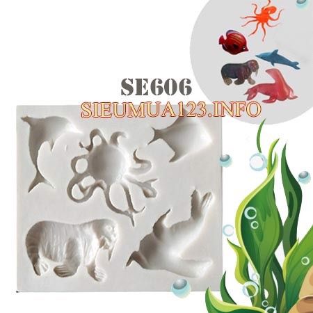 Khuôn silicon con cá bạch tuộc sư tử biển nhỏ xíu 2,5cm-4,5cm( SE606 )