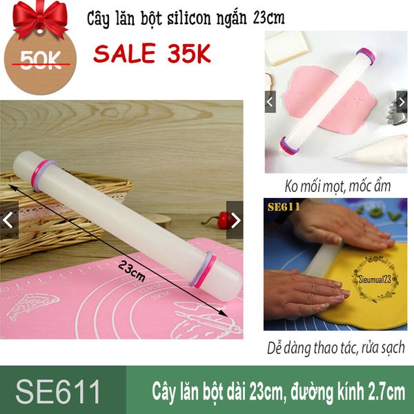 Cây lăn bột silicon 23cm ( SE611 )