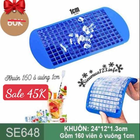 Khuôn thạch silicon 160 viên ô vuông 1cm ( SE648 )