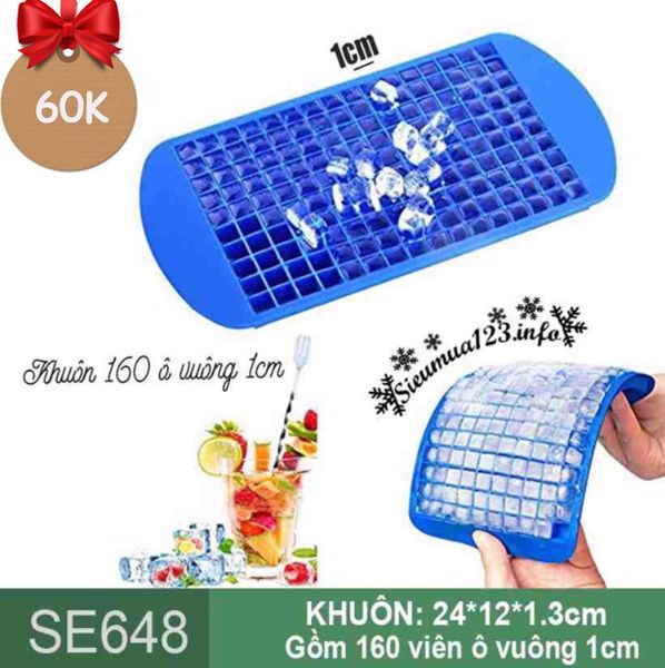 Khuôn thạch silicon 160 viên ô vuông 1cm ( SE648 )